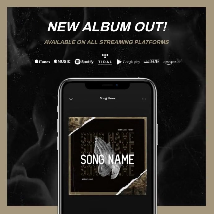 "New Single" NEW ALBUM RELEASE AVAILABLE AD Template PosterMyWall